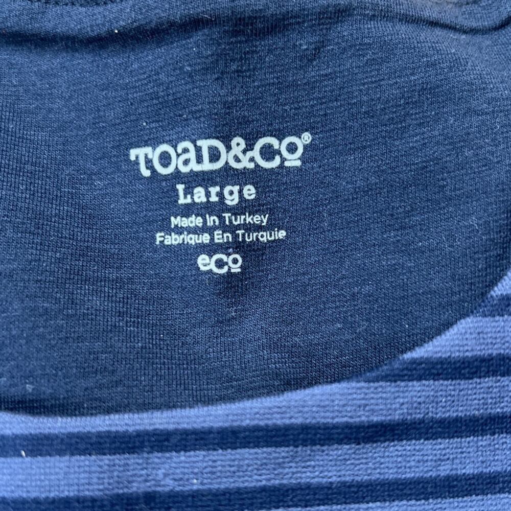 Toad&Co Blue Striped Athletic Dress With Pocket Size Large - Picture 2 of 5